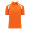 Athletic (AK) Knit Athletic Knit (AK) A1820A-238 Adult Orange/White Short Sleeve Polo Shirt