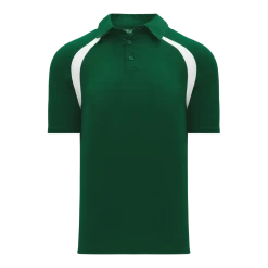 Athletic (AK) Knit Athletic Knit (AK) A1820A-260 Adult Dark Green/White Short Sleeve Polo Shirt