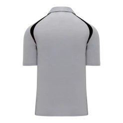 Athletic (AK) Knit Athletic Knit (AK) A1820A-920 Adult Heather Grey/Black Short Sleeve Polo Shirt