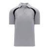 Athletic (AK) Knit Athletic Knit (AK) A1820A-920 Adult Heather Grey/Black Short Sleeve Polo Shirt