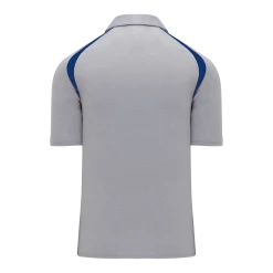 Athletic (AK) Knit Athletic Knit (AK) A1820A-922 Adult Heather Grey/Royal Blue Short Sleeve Polo Shirt