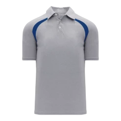 Athletic (AK) Knit Shirts Athletic Knit (AK) A1820Y-922 Youth Heather Grey/Royal Blue Short Sleeve Polo Shirt
