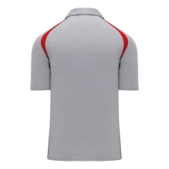 Athletic (AK) Knit Shirts Athletic Knit (AK) A1820A-923 Adult Heather Grey/Red Short Sleeve Polo Shirt