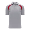 Athletic (AK) Knit Shirts Athletic Knit (AK) A1820A-923 Adult Heather Grey/Red Short Sleeve Polo Shirt