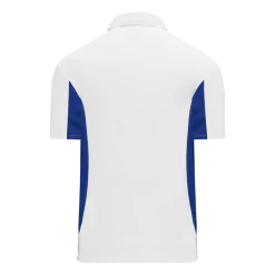 Athletic (AK) Knit Shirts Athletic Knit (AK) A1825Y-207 Youth White/Royal Blue Short Sleeve Polo Shirt