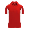 Athletic (AK) Knit Shirts Athletic Knit (AK) A1825A-208 Adult Red/White Short Sleeve Polo Shirt