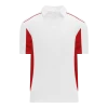 Athletic (AK) Knit Shirts Athletic Knit (AK) A1825A-209 Adult White/Red Short Sleeve Polo Shirt