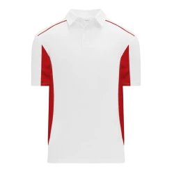 Athletic (AK) Knit Athletic Knit (AK) A1825Y-209 Youth White/Red Short Sleeve Polo Shirt