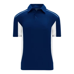 Athletic (AK) Knit Shirts Athletic Knit (AK) A1825Y-216 Youth Navy/White Short Sleeve Polo Shirt