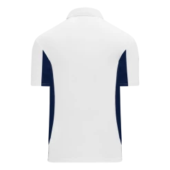 Athletic (AK) Knit Shirts Athletic Knit (AK) A1825Y-217 Youth White/Navy Short Sleeve Polo Shirt