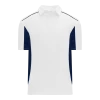 Athletic (AK) Knit Athletic Knit (AK) A1825A-217 Adult White/Navy Short Sleeve Polo Shirt Shirts