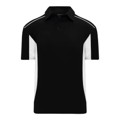Athletic (AK) Knit Shirts Athletic Knit (AK) A1825Y-221 Youth Black/White Short Sleeve Polo Shirt