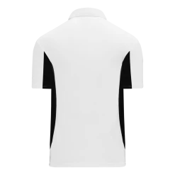 Athletic (AK) Knit Athletic Knit (AK) A1825A-222 Adult White/Black Short Sleeve Polo Shirt
