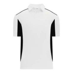 Athletic (AK) Knit Shirts Athletic Knit (AK) A1825Y-222 Youth White/Black Short Sleeve Polo Shirt