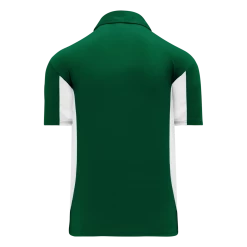 Athletic (AK) Knit Athletic Knit (AK) A1825A-260 Adult Dark Green/White Short Sleeve Polo Shirt Shirts