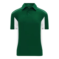 Athletic (AK) Knit Athletic Knit (AK) A1825Y-260 Youth Dark Green/White Short Sleeve Polo Shirt Shirts