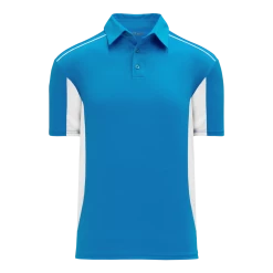 Athletic (AK) Knit Shirts Athletic Knit (AK) A1825A-289 Adult Pro Blue/White Short Sleeve Polo Shirt
