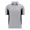 Athletic (AK) Knit Athletic Knit (AK) A1825Y-920 Youth Heather Grey/Black Short Sleeve Polo Shirt