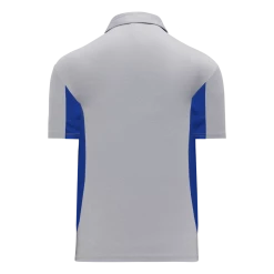Athletic (AK) Knit Athletic Knit (AK) A1825Y-922 Youth Heather Grey/Royal Blue Short Sleeve Polo Shirt Shirts