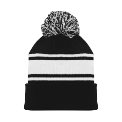 Athletic (AK) Knit Athletic Knit (AK) A1830A-221 Adult Black/White Hockey Toque/Beanie