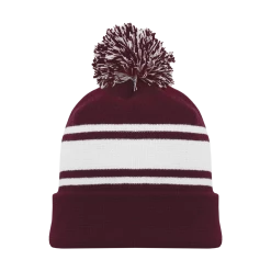 Athletic (AK) Knit Athletic Knit (AK) A1830A-233 Adult Maroon/White Hockey Toque/Beanie