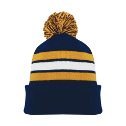 Athletic (AK) Knit Athletic Knit (AK) A1830A-460 Adult Navy/Gold/White Hockey Toque/Beanie