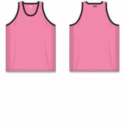 Athletic (AK) Knit Hockey Athletic Knit (AK) B1325M-276 Mens Pink/Black League Basketball Jersey