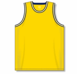 Athletic (AK) Knit Hockey Athletic Knit (AK) B1710A-255 Adult Maize/Navy/White Pro Basketball Jersey