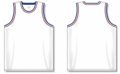 Athletic (AK) Knit Athletic Knit (AK) B1710A-335 Adult White/Royal Blue/Red Pro Basketball Jersey