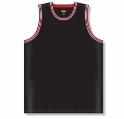 Athletic (AK) Knit Athletic Knit (AK) B1710A-348 Adult Black/Red/White Pro Basketball Jersey Hockey