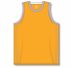 Athletic (AK) Knit Hockey Athletic Knit (AK) B1710A-435 Adult Gold/White/Purple Pro Basketball Jersey