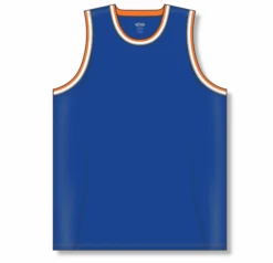 Athletic (AK) Knit Athletic Knit (AK) B1710A-485 Adult Royal Blue/Orange/White/Grey Pro Basketball Jersey Hockey