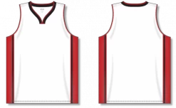 Athletic (AK) Knit Athletic Knit (AK) B1715A-415 Adult White/Red/Black Pro Basketball Jersey