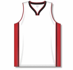 Athletic (AK) Knit Athletic Knit (AK) B1715Y-415 Youth White/Red/Black Pro Basketball Jersey Hockey