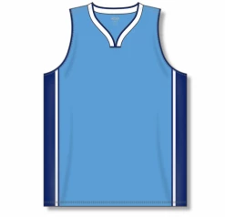 Athletic (AK) Knit Athletic Knit (AK) B1715A-475 Adult Sky Blue/Navy/White Pro Basketball Jersey