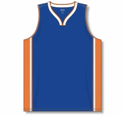 Athletic (AK) Knit Athletic Knit (AK) B1715Y-482 Youth Royal Blue/Orange/White Pro Basketball Jersey