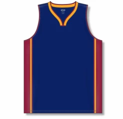 Athletic (AK) Knit Athletic Knit (AK) B1715Y-544 Youth Navy/AV Red/Gold Pro Basketball Jersey Hockey