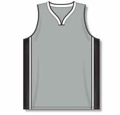 Athletic (AK) Knit Athletic Knit (AK) B1715A-973 Adult Grey/Black/White Pro Basketball Jersey Hockey