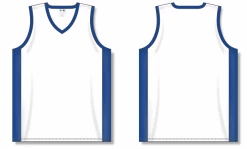 Athletic (AK) Knit Athletic Knit (AK) B2115M-207 Mens White/Royal Blue Pro Basketball Jersey