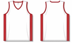 Athletic (AK) Knit Hockey Athletic Knit (AK) B2115M-209 Mens White/Red Pro Basketball Jersey