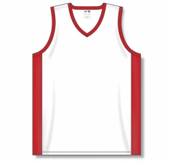 Athletic (AK) Knit Hockey Athletic Knit (AK) B2115M-209 Mens White/Red Pro Basketball Jersey