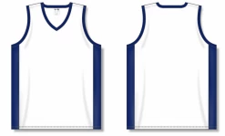 Athletic (AK) Knit Athletic Knit (AK) B2115Y-217 Youth White/Navy Pro Basketball Jersey