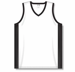 Athletic (AK) Knit Athletic Knit (AK) B2115M-222 Mens White/Black Pro Basketball Jersey Hockey