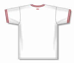 Athletic (AK) Knit Athletic Knit (AK) BA1333A-209 Adult White/Red Pullover Baseball Jersey Hockey