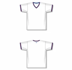 Athletic (AK) Knit Hockey Athletic Knit (AK) BA1333A-335 Adult White/Royal Blue/Red Pullover Baseball Jersey