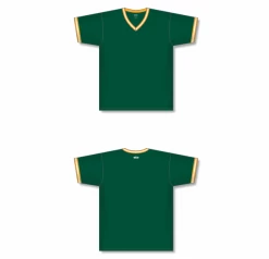 Athletic (AK) Knit Athletic Knit (AK) BA1333A-439 Adult Dark Green/Gold/White Pullover Baseball Jersey
