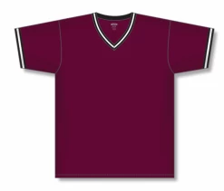 Athletic (AK) Knit Athletic Knit (AK) BA1333A-443 Adult Maroon/Black/White Pullover Baseball Jersey Hockey