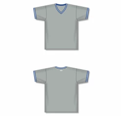 Athletic (AK) Knit Athletic Knit (AK) BA1333Y-450 Youth Grey/Royal Blue/White Pullover Baseball Jersey