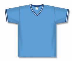 Athletic (AK) Knit Hockey Athletic Knit (AK) BA1333A-476 Adult Sky Blue/Royal Blue/White Pullover Baseball Jersey