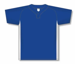 Athletic (AK) Knit Hockey Athletic Knit (AK) BA1343A-206 Adult Royal Blue/White One-Button Baseball Jersey